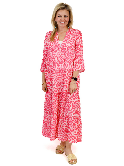 Cezele Pink Animal Maxi Dress