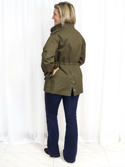 Green Anorak Jacket back view.