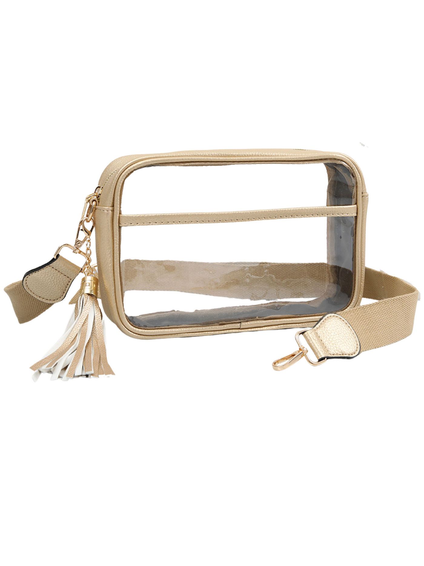 Clear Stadium Tassel Crossbody GOld