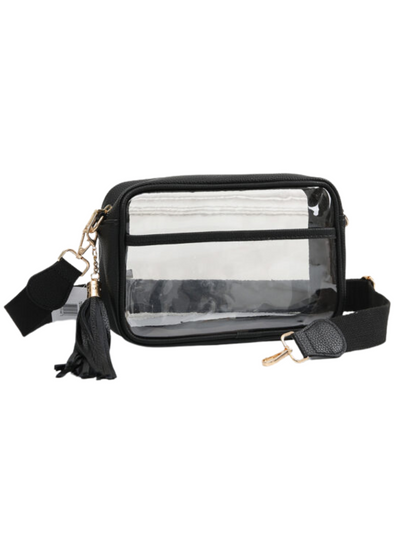 Clear Stadium Tassel Crossbody black