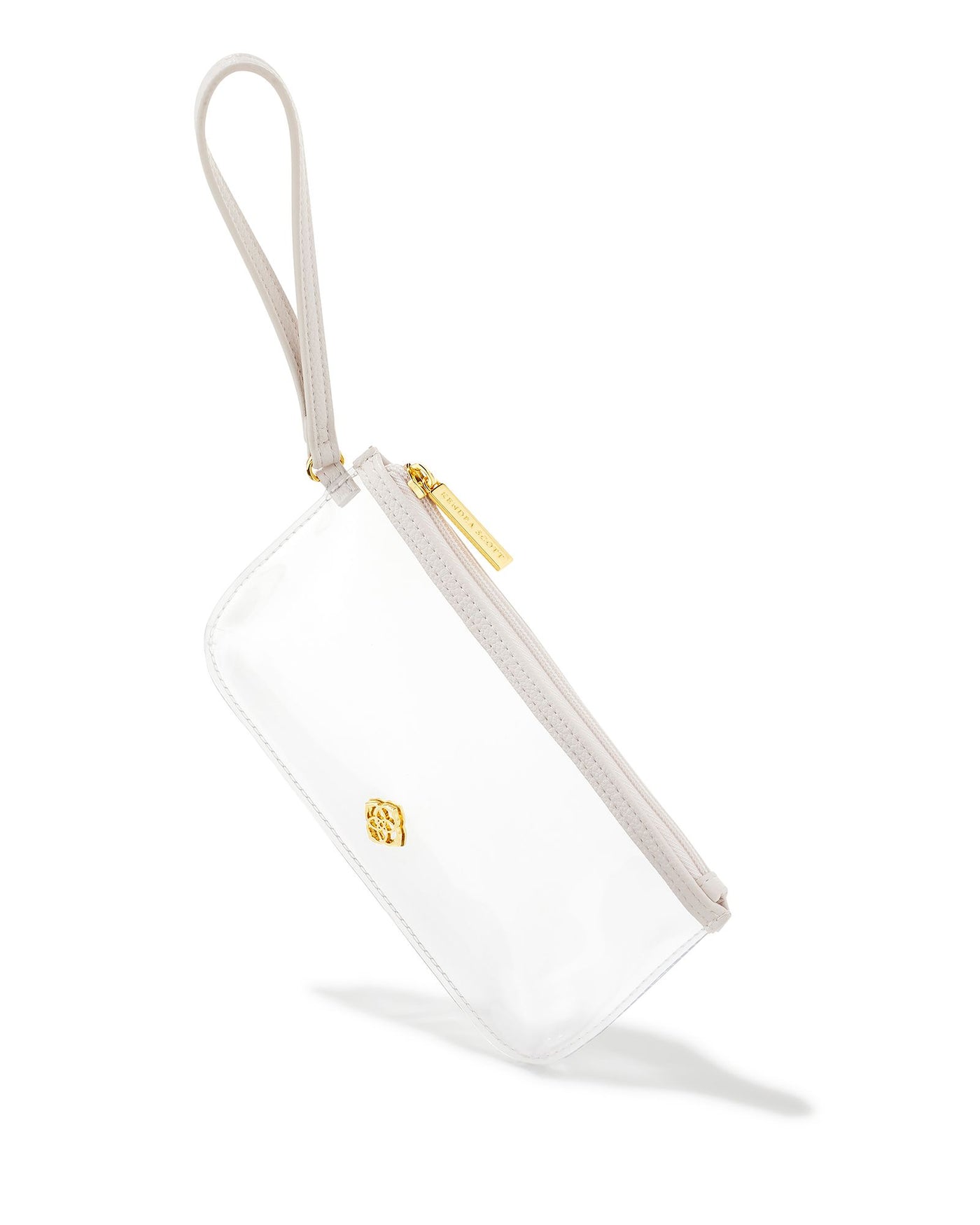 Kendra Scott Clear Gold Wristlet on white background