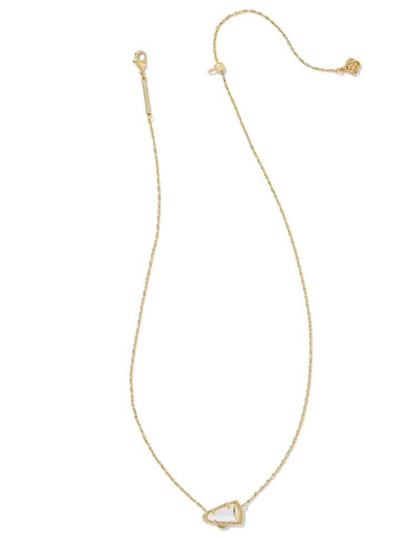 Kendra Scott Cheer Gold Short Pendant Necklace in White Mother of Pearl