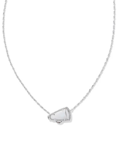 Kendra Scott Cheer Pendant Necklace Silver Mother of Pearl