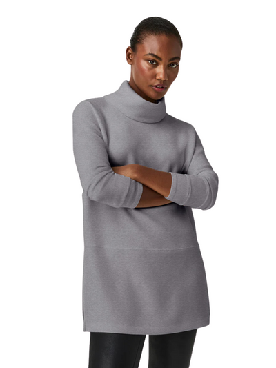 Spanx Air Essentials Turtleneck Tunic - Gray front.