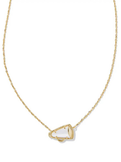 Kendra Scott Cheer Gold Short Pendant Necklace in White Mother of Pearl