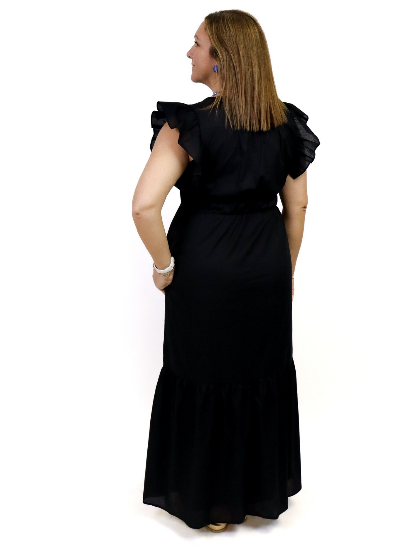 Ciebon Smock Dress - Black back view.