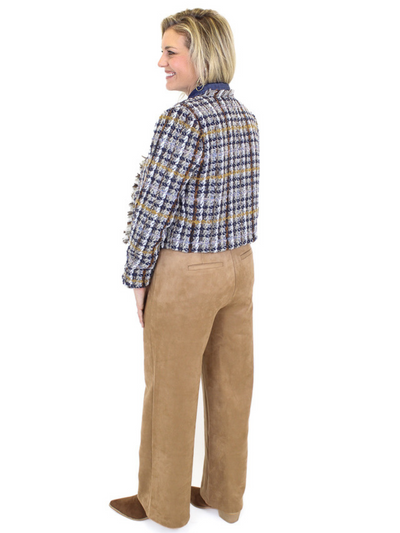 Charlie B Wide Leg Pull-On Pants - Truffle back view.