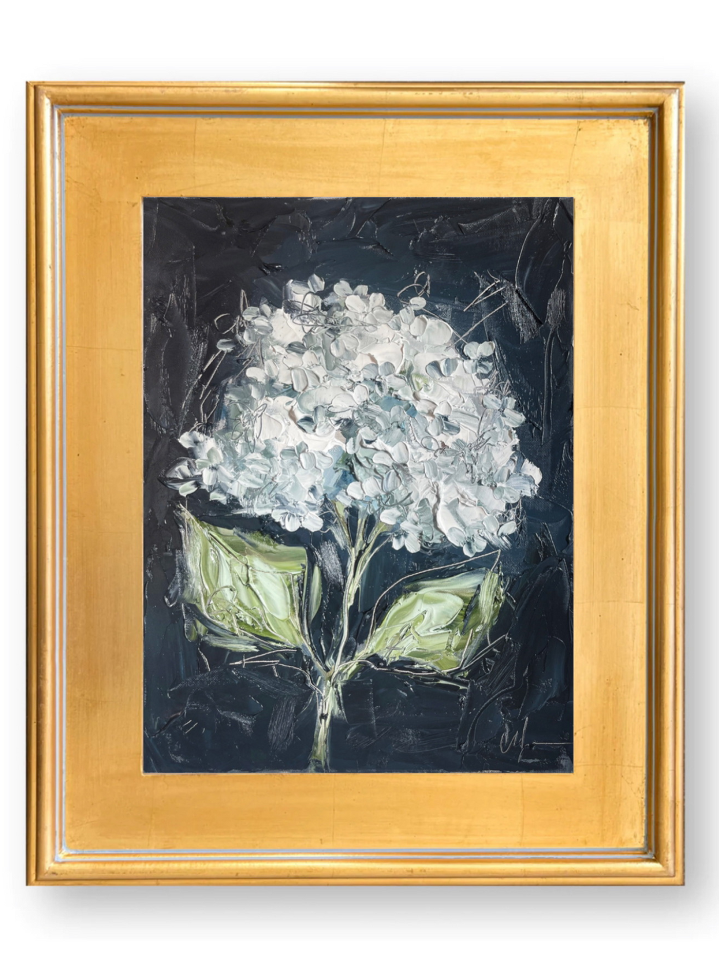 Hydrangea on Blue VII | 22" h x 18" w | Framed