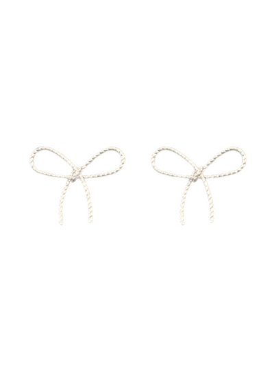 Wire Bow Earrings Silver