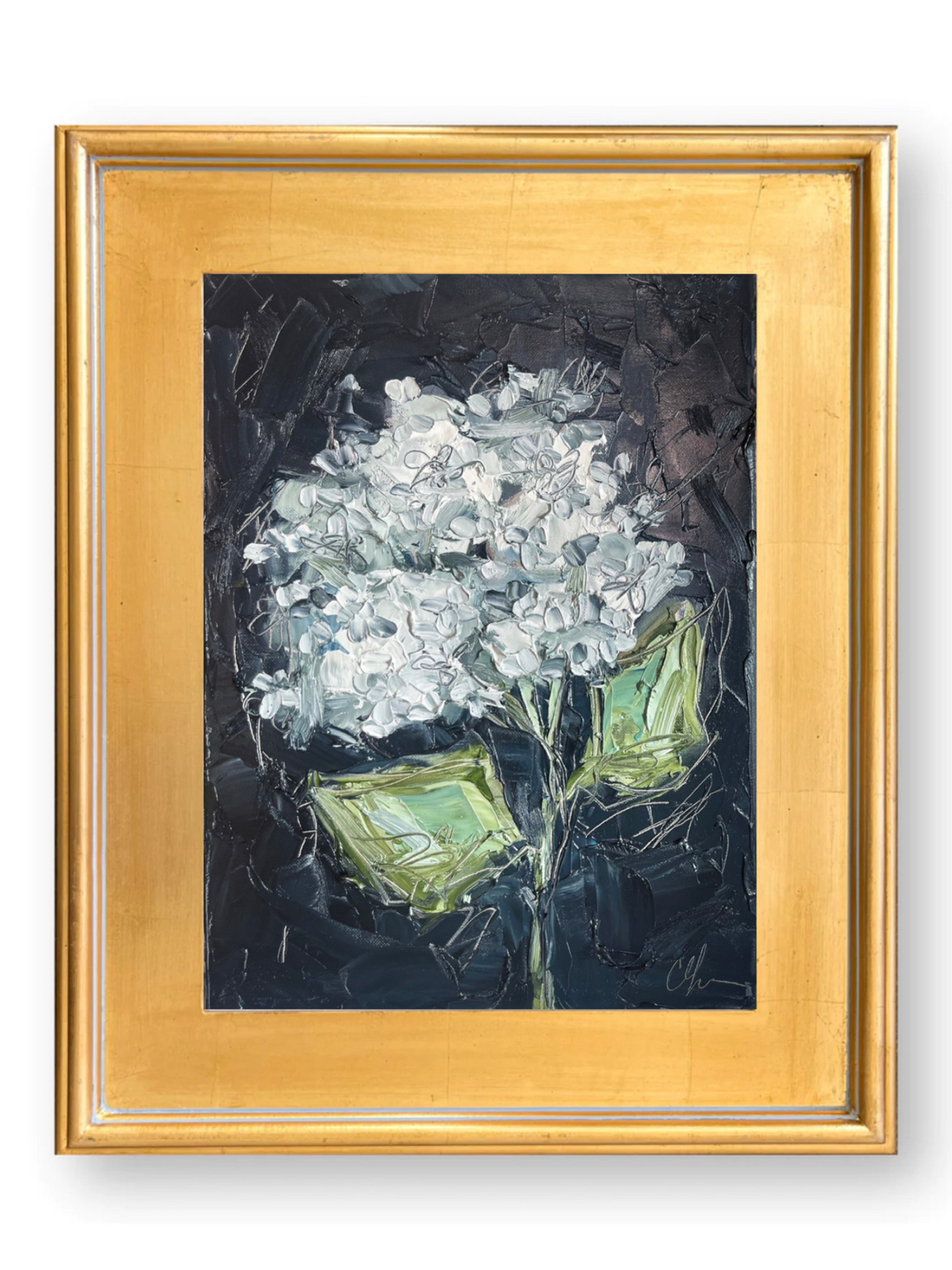 Hydrangea on Blue VIII | 22" h x 18" w | Framed