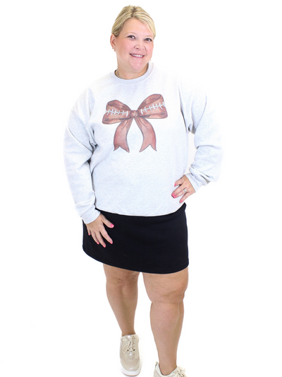 Football Bow Sweatshirt full body view.