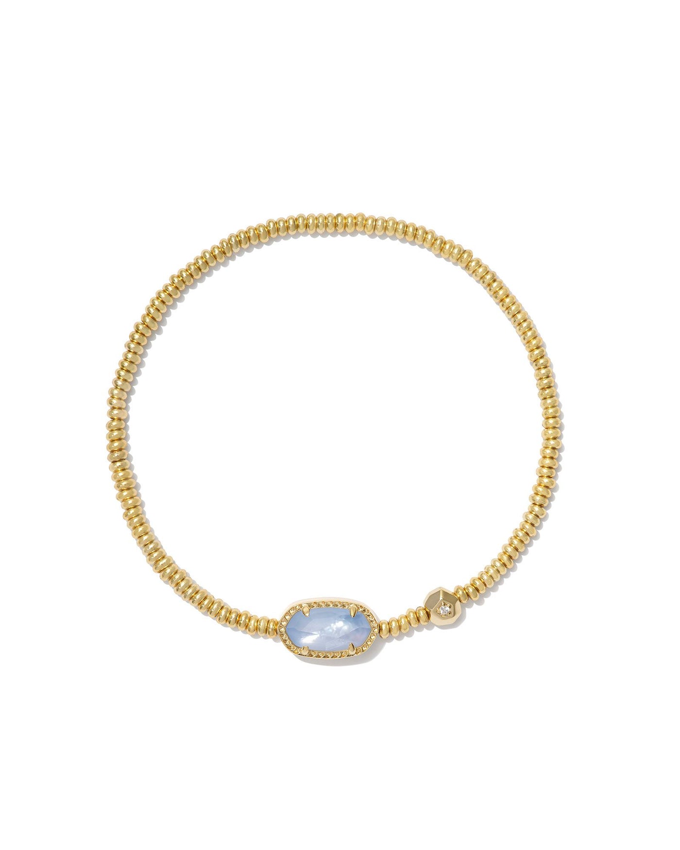 Kendra Scott Grayson Stretch Bracelet in Gold Periwinkle Illusion on white background.