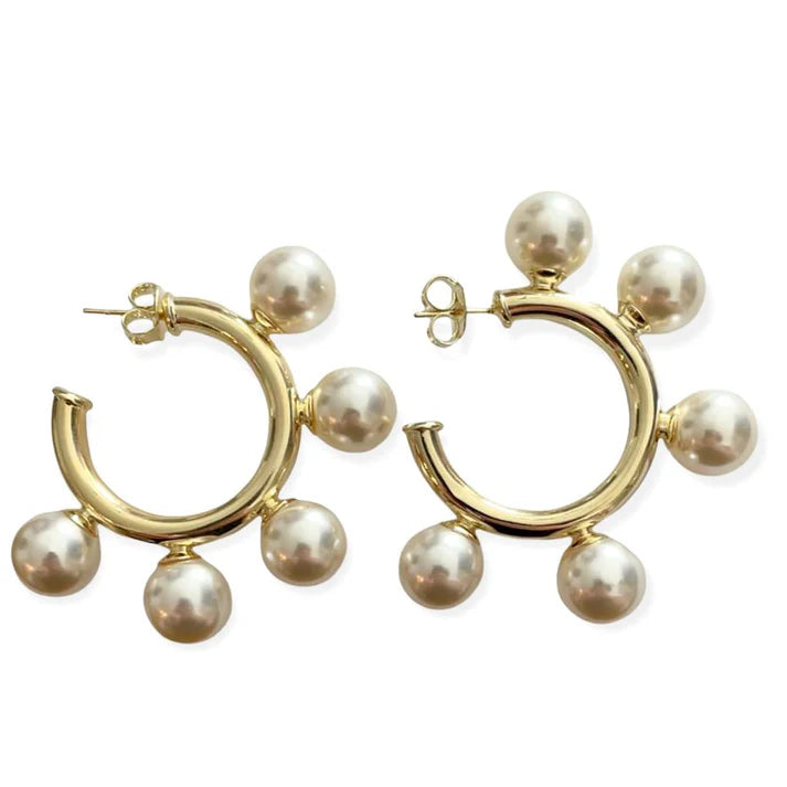 Shelia Fajl Gio Hoops Brushed Gold 1.5"