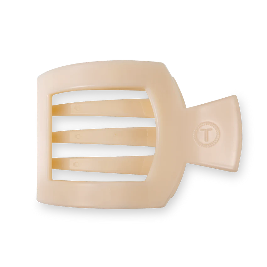 Teleties Large Flat Square Clip - Almond Beige