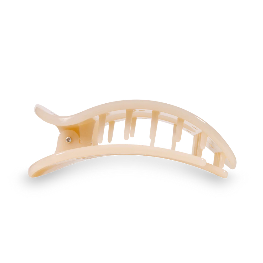 Teleties Flat Round Medium Hair Clip - Almond Beige