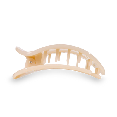 Teleties Flat Round Medium Hair Clip - Almond Beige