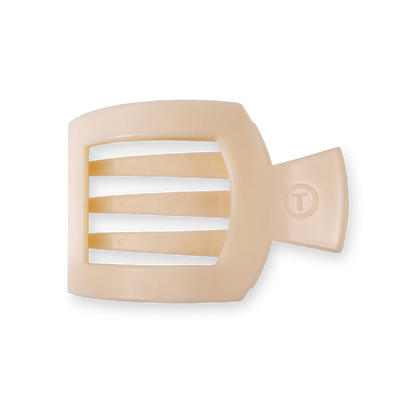 Teleties Medium Flat Square Clip - Almond Beige