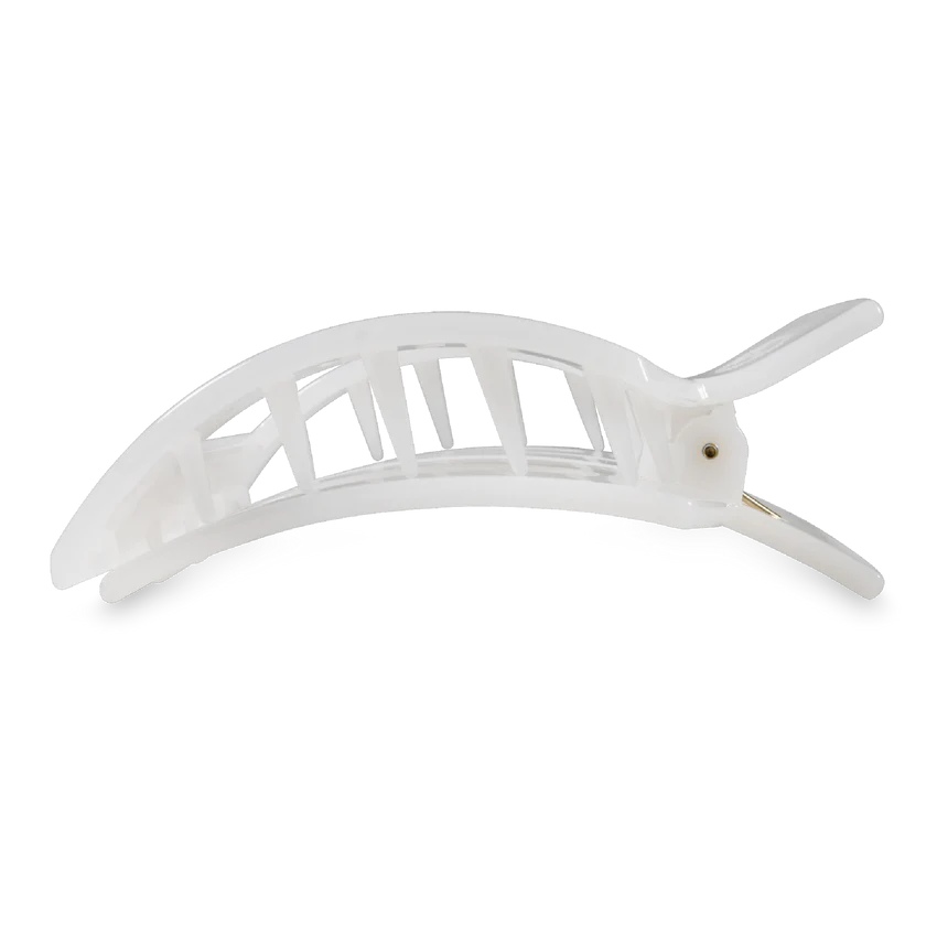 Teleties Large Flat Square Clip - Coconut White