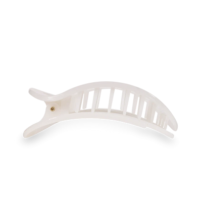 Teleties Flat Round Medium Hair Clip - Coconut White