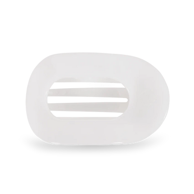 Teleties Flat Round Medium Hair Clip - Coconut White