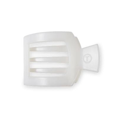 Teleties Small Flat Square Clip - Coconut White