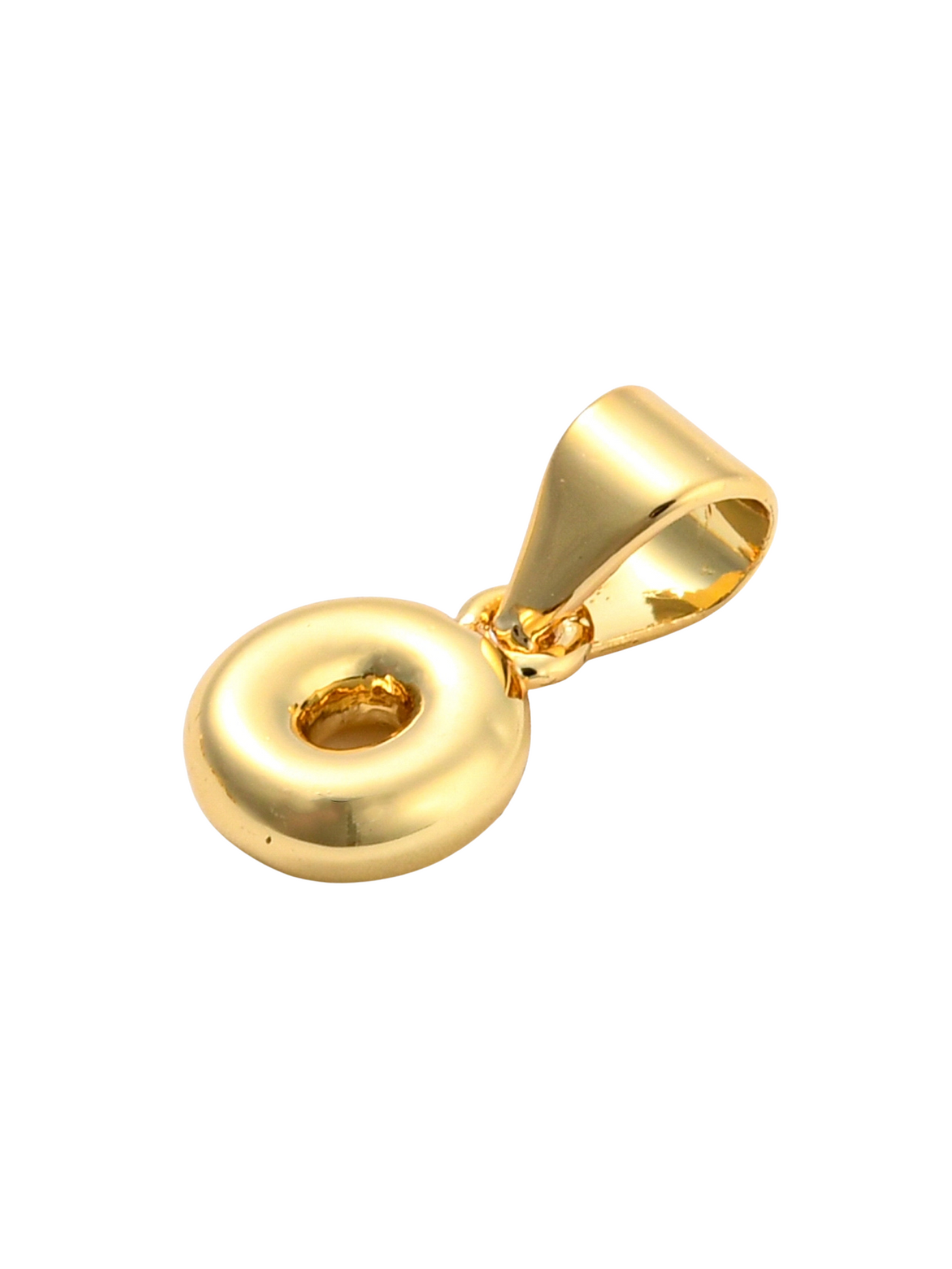 Gold Mini 18K Bubble Letter "O" Charm