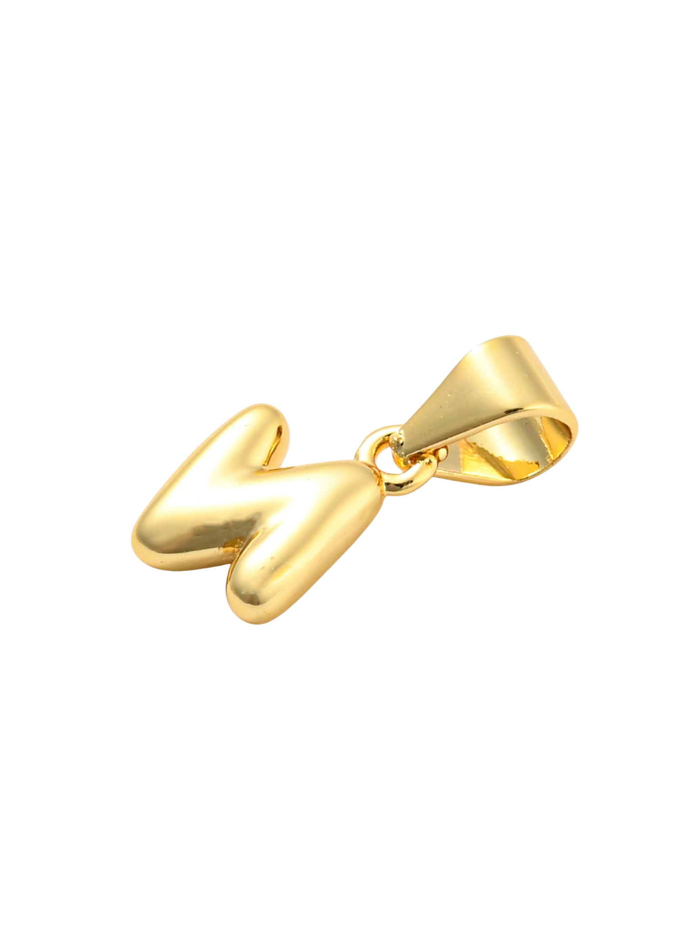 Back of the Gold Mini 18K Bubble Letter "N" Charm