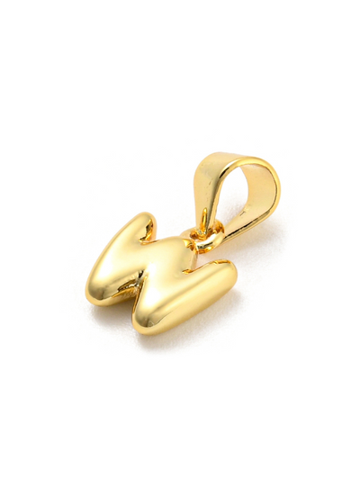 Back of the Gold Mini 18K Bubble Letter "W" Charm