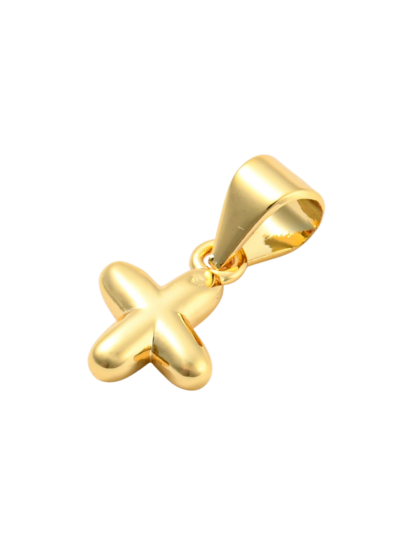 Back of the Gold Mini 18K Bubble Letter "X" Charm