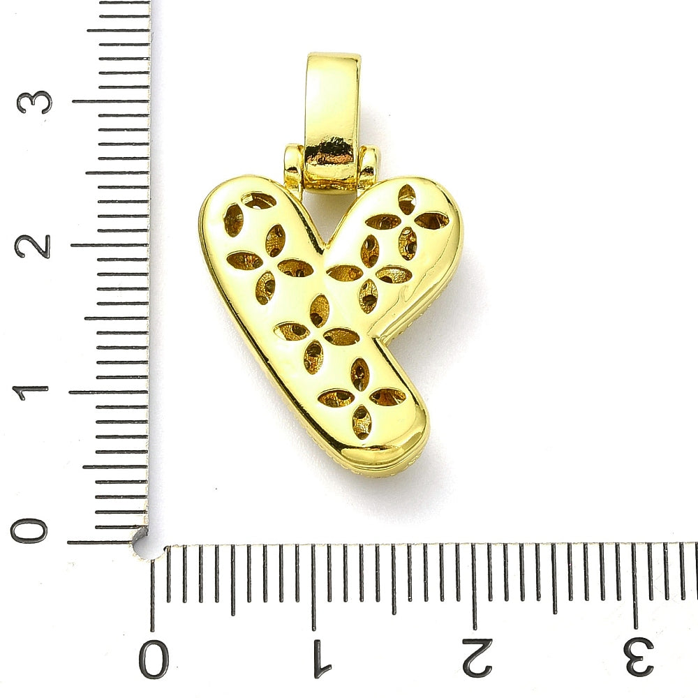 Gold Rhinestone Bubble Letter "Y" Charm