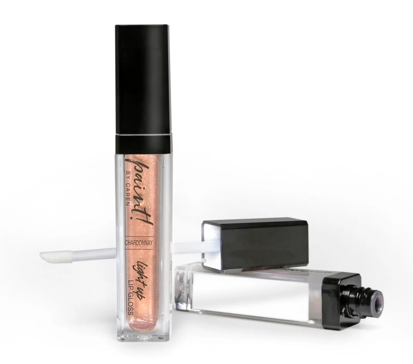 Caren Paint! Light Up Lip Gloss - Chardonnay front view.