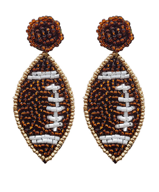 Beaded Football Earrings