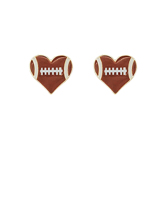 Heart Football Earrings