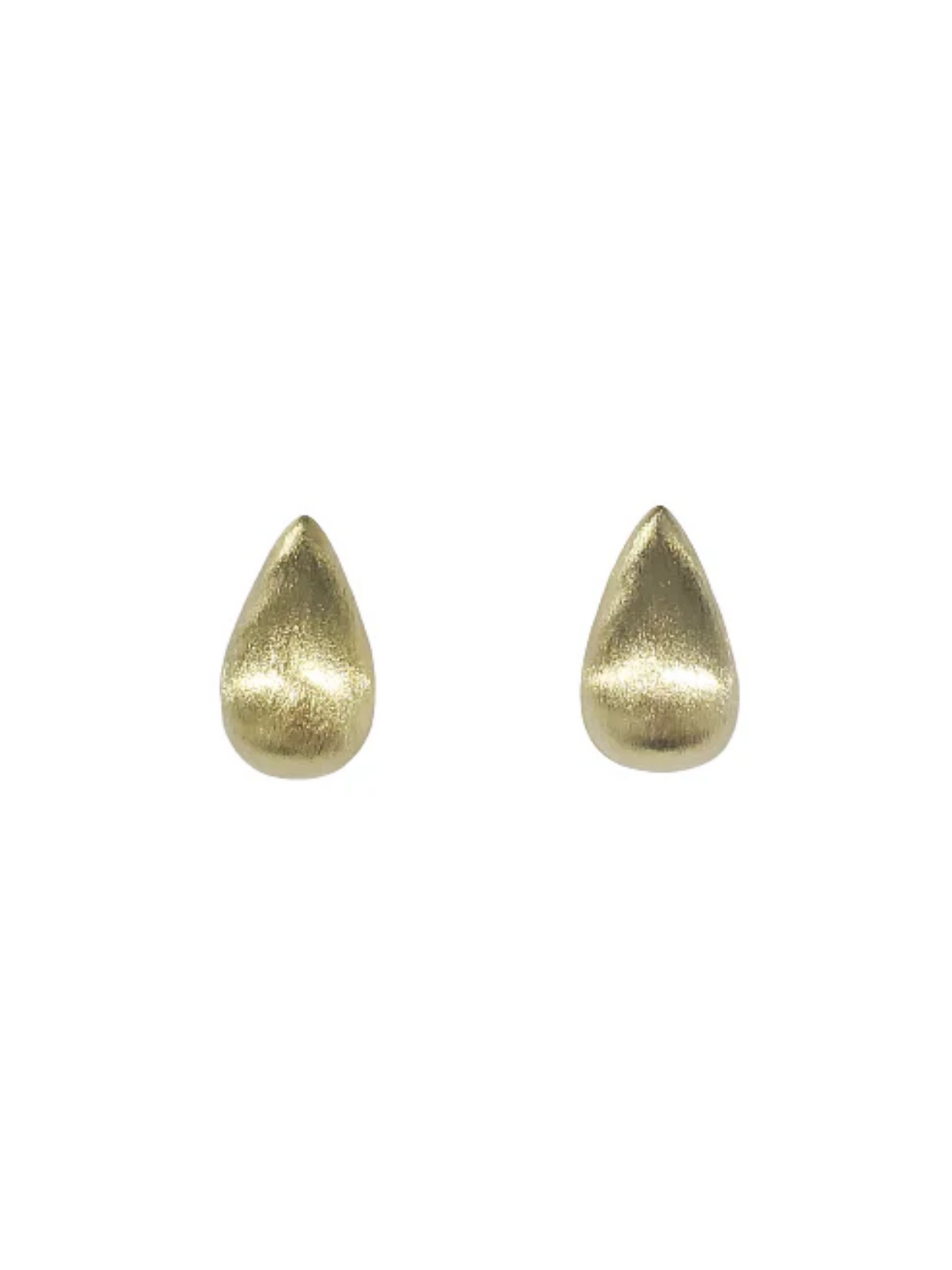 Shelia Fajl Serene Studs in brushed Gold on white background.