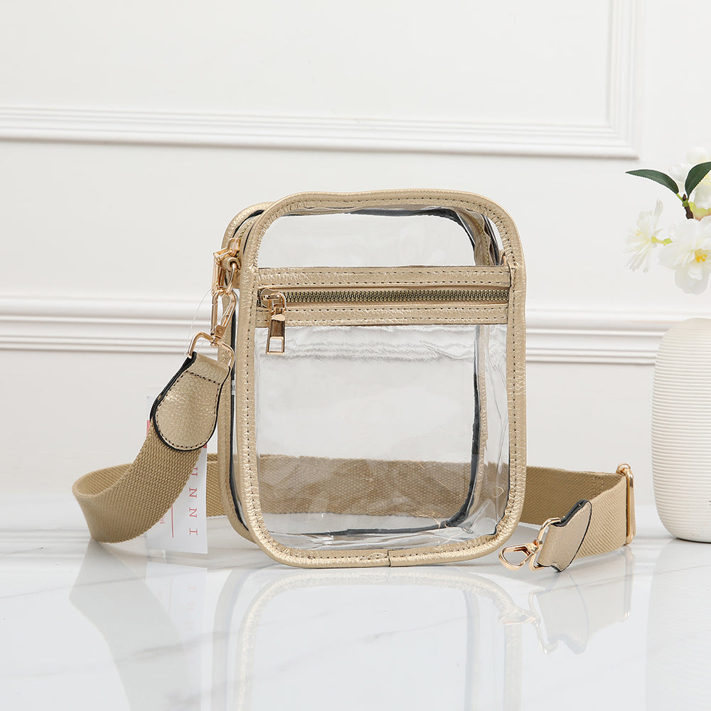 Clear Stadium Crossbody - Gold