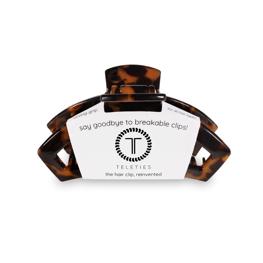 Teleties Open Small Hair Clip - Tortoise