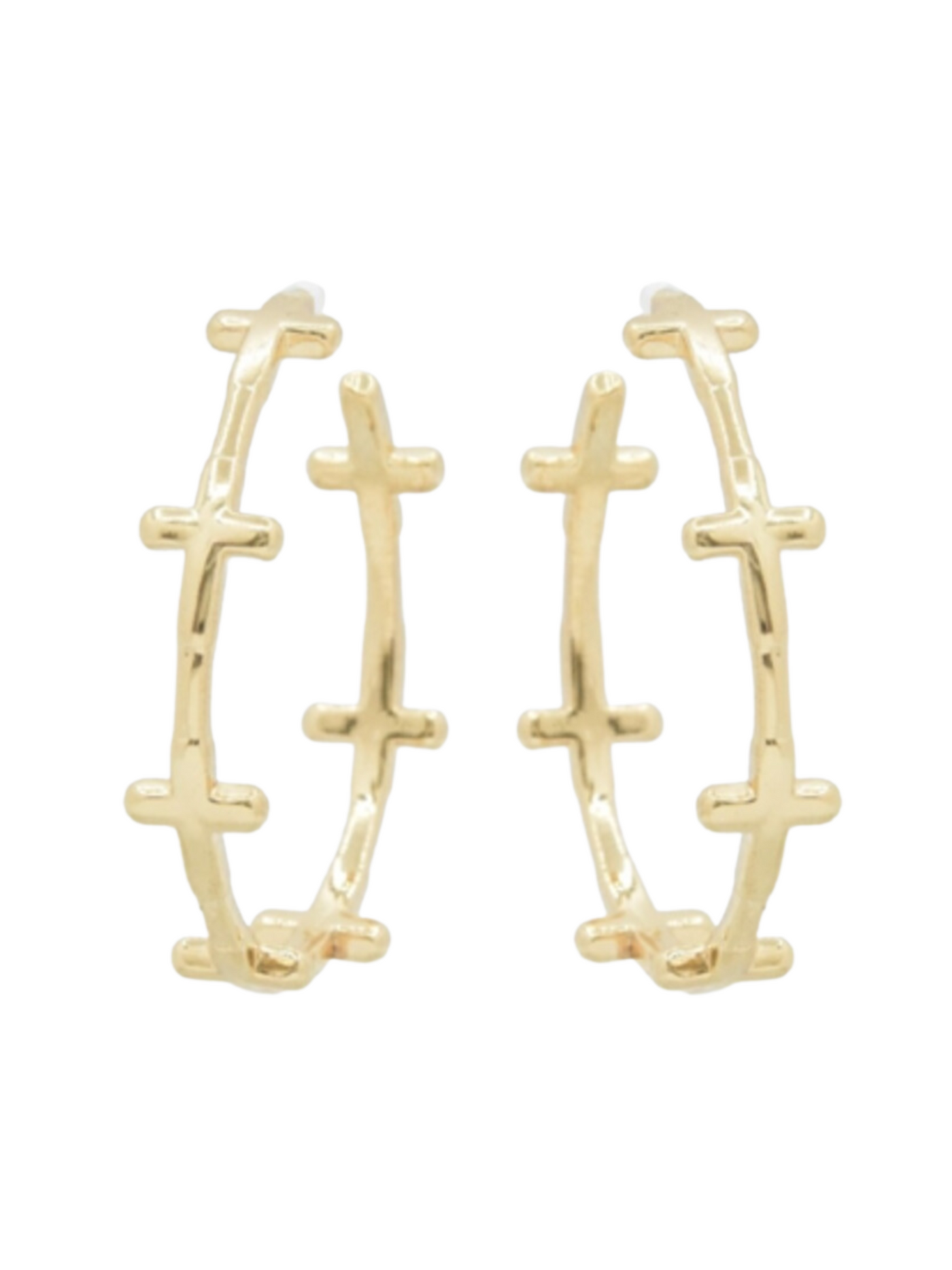 Small Gold Multi-Cross Hoops