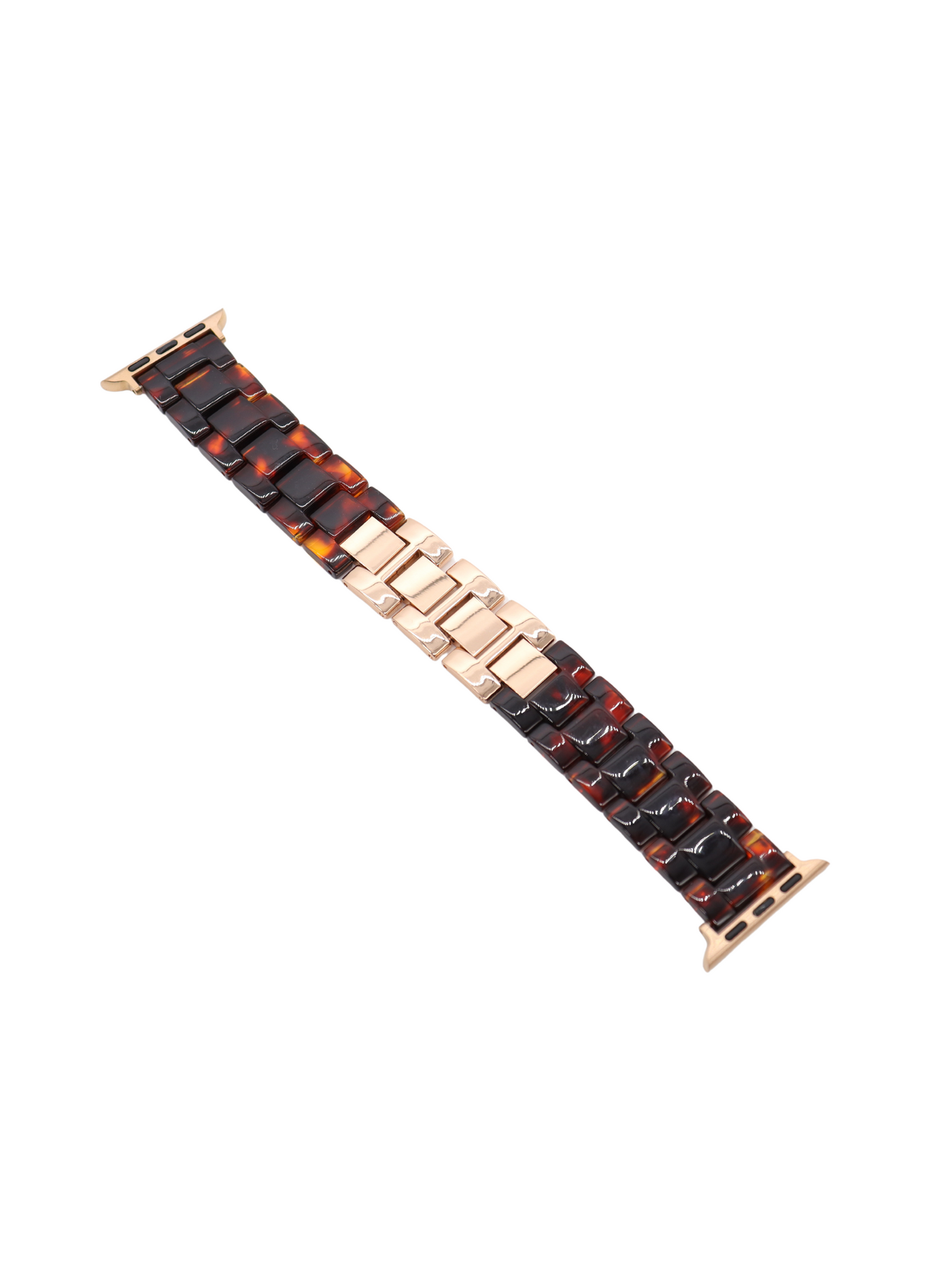 Tortoise Resin Smart Watch Band on white background.