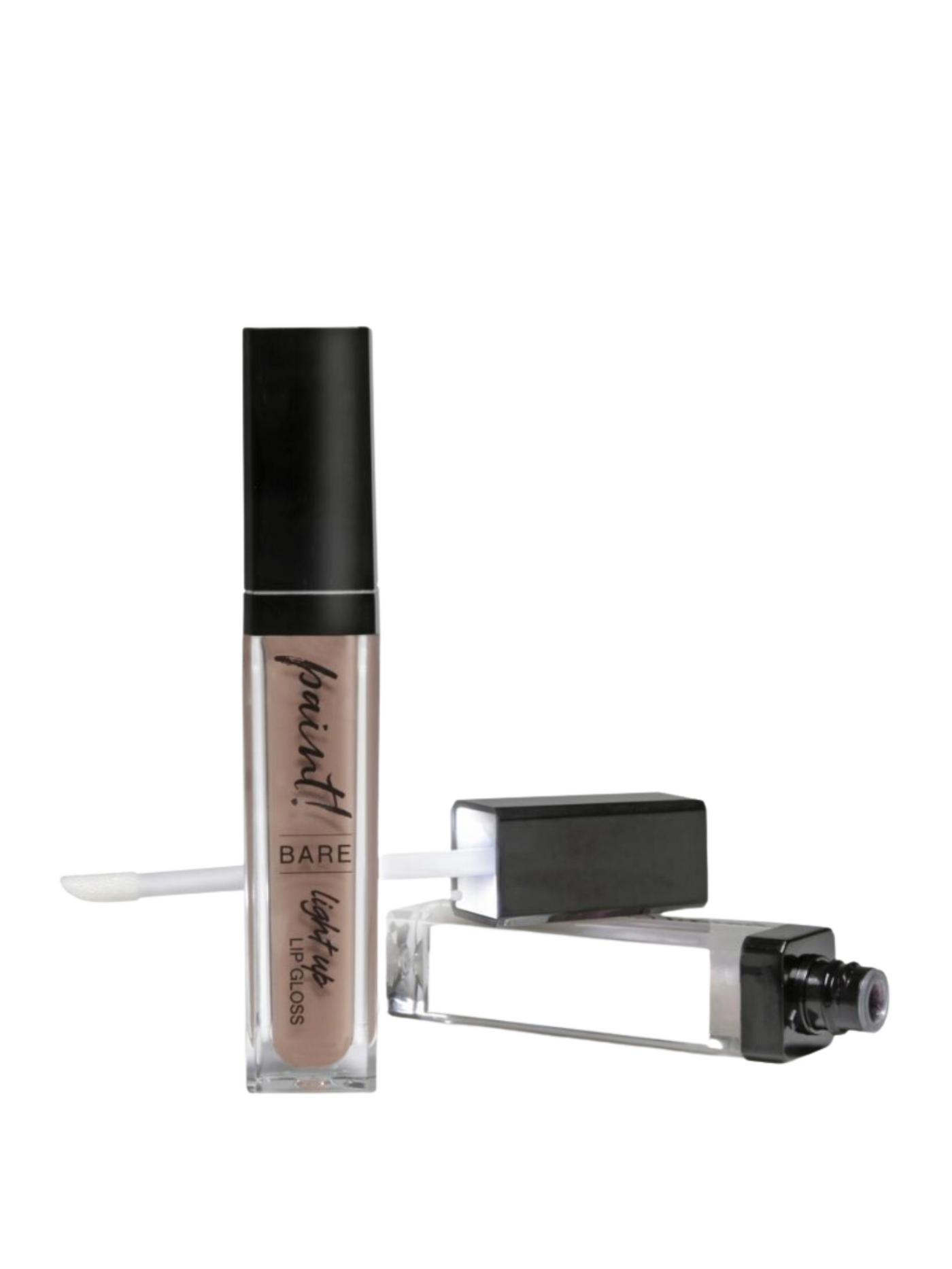 Caren Paint! Light Up Lip Gloss in shade Bare, front view.