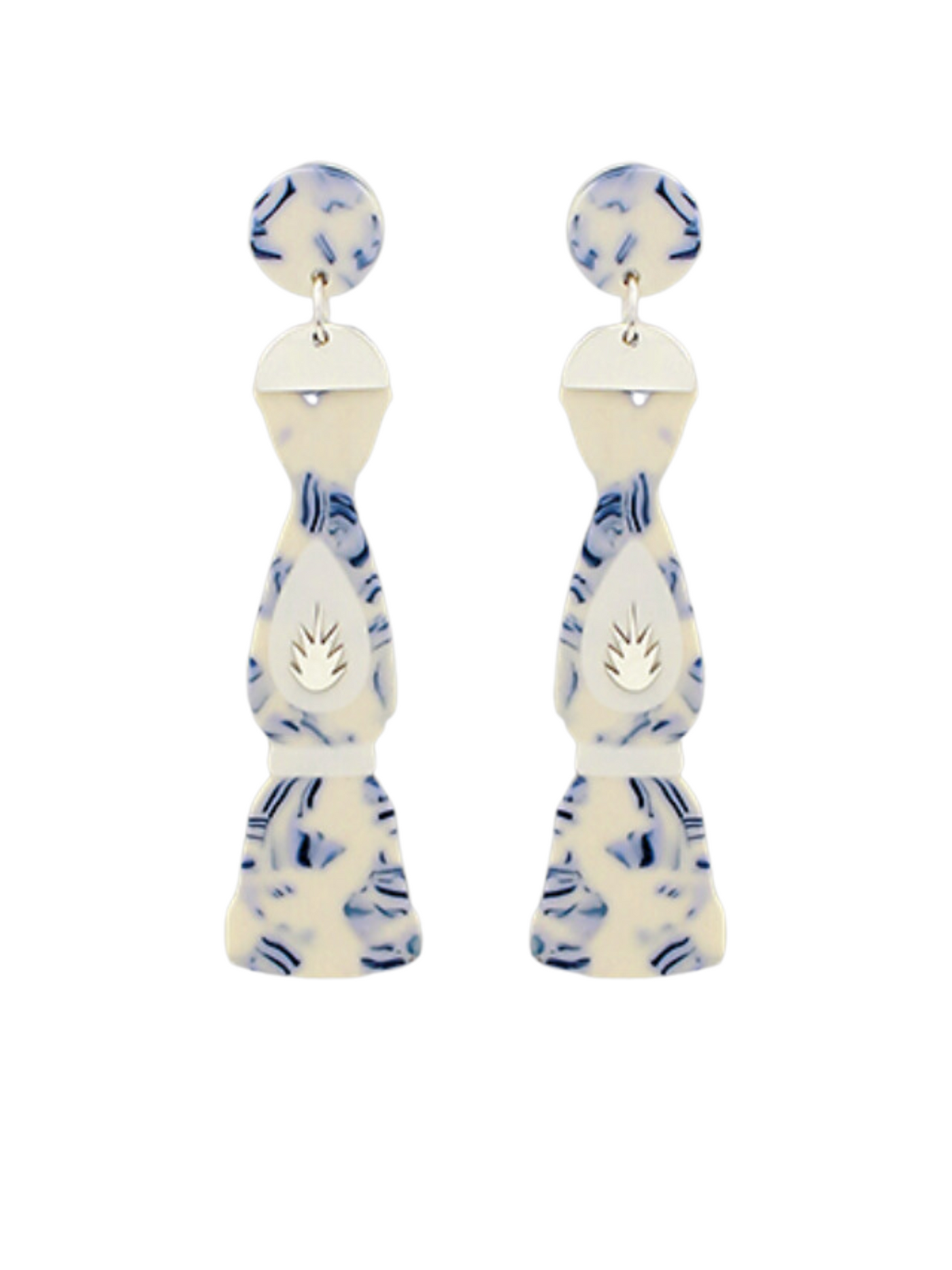 Blue and White Bottle Earrings