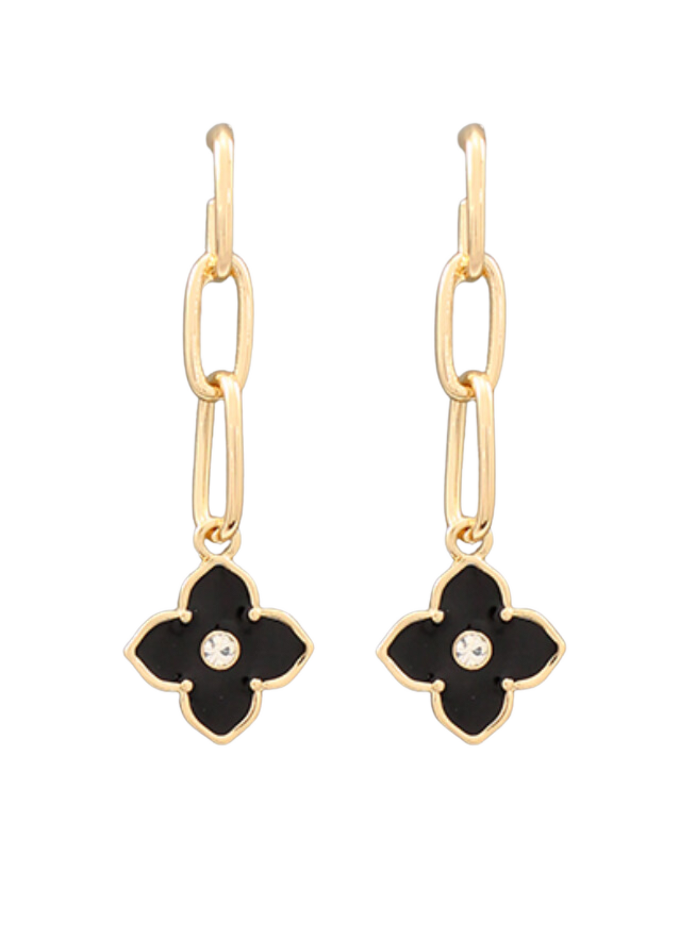 Flower Dangle Chain Earrings