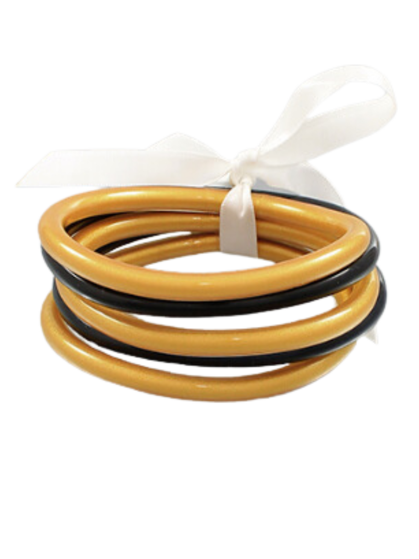 Black and Gold Jelly Bangle Set