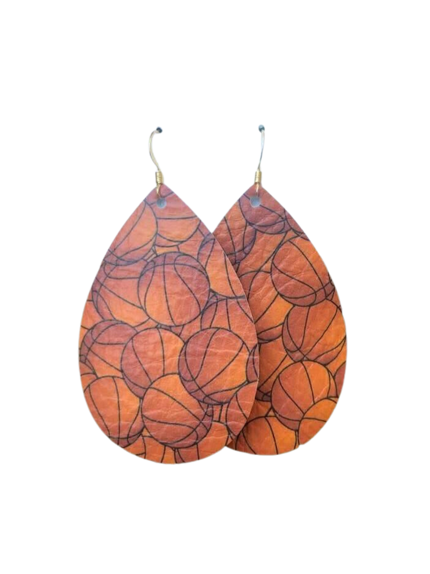 Basketball Teardrop Leather Earrings