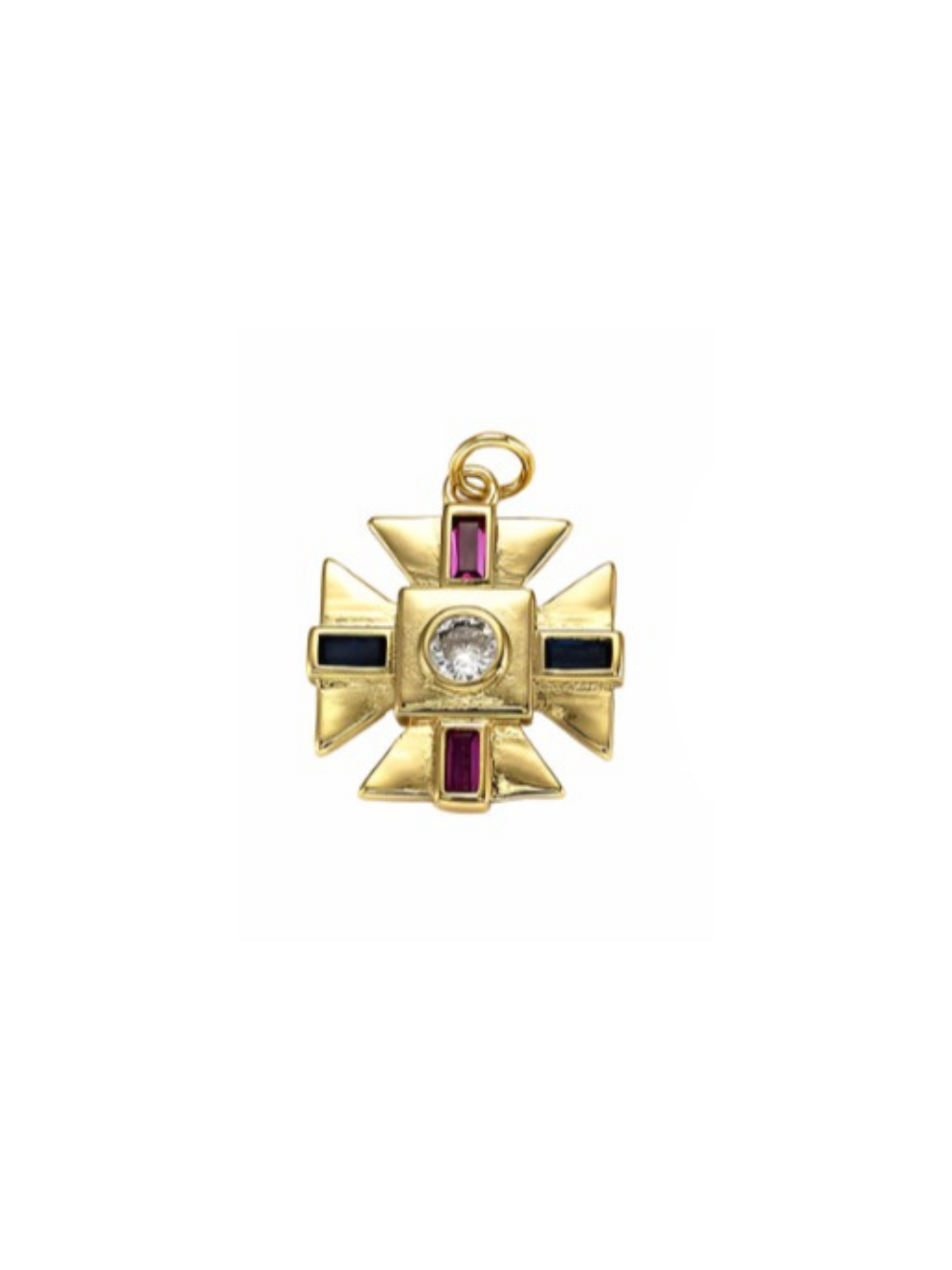 Stone Jerusalem Cross Charm