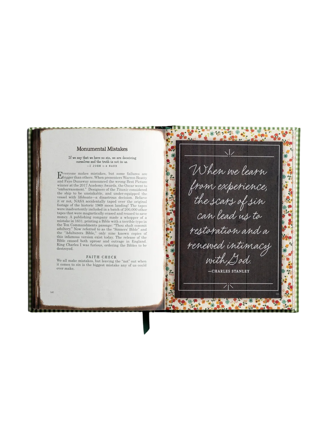 Biscuits, Butter, and Blessings devotional book inside page view.