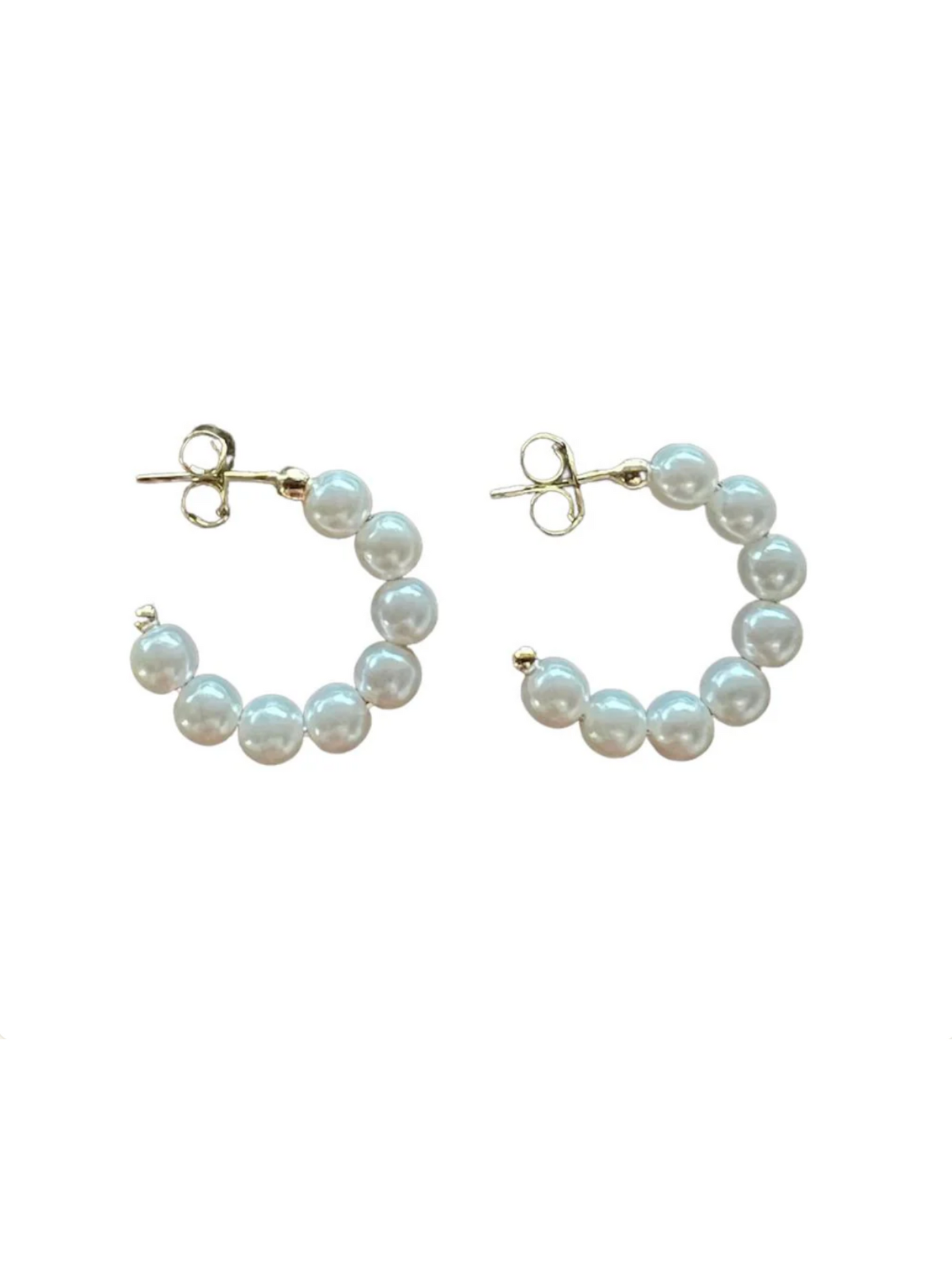 Small pearl hoops.