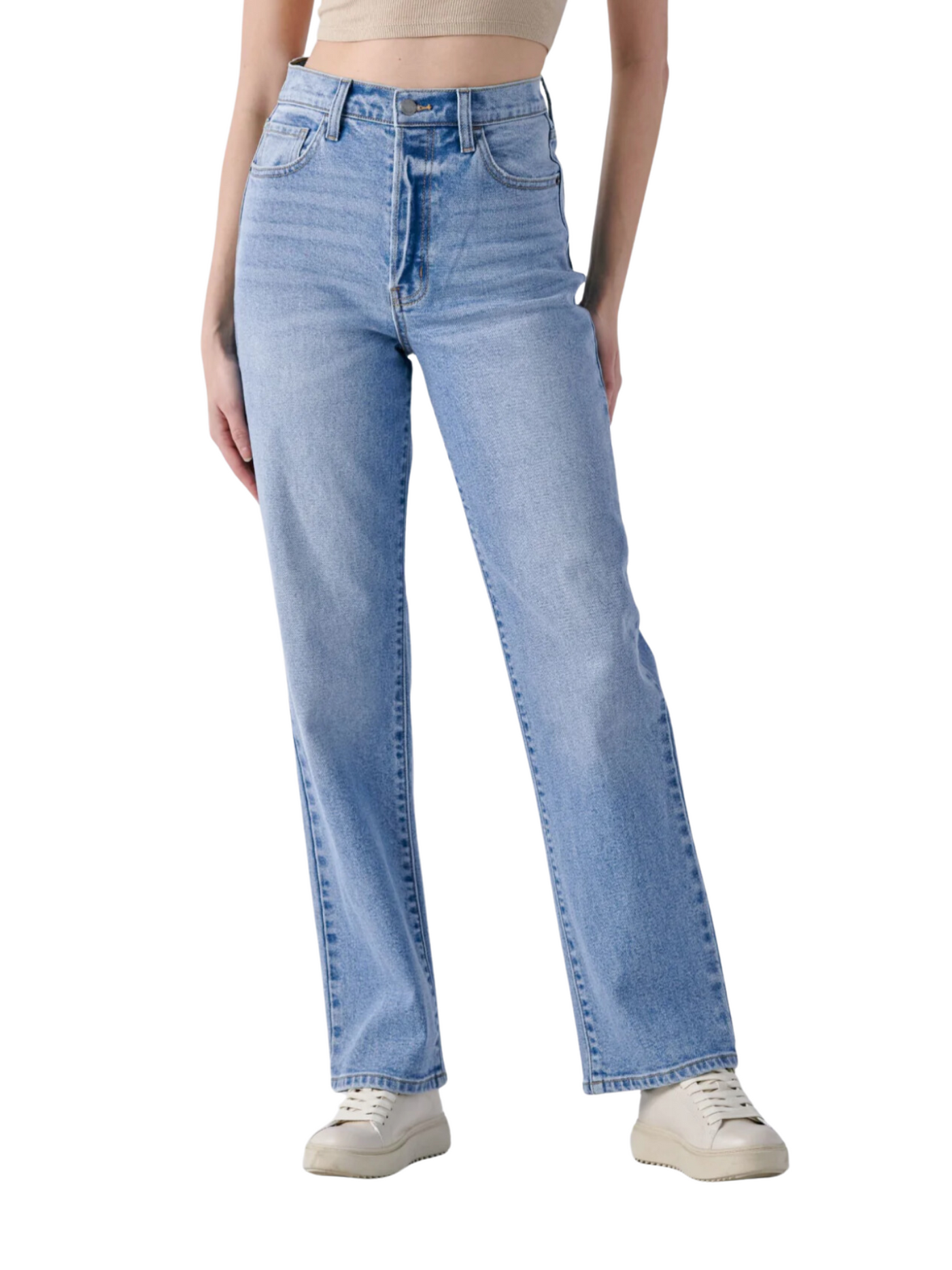 Cello Super High Rise Dad Jeans - Light Denim