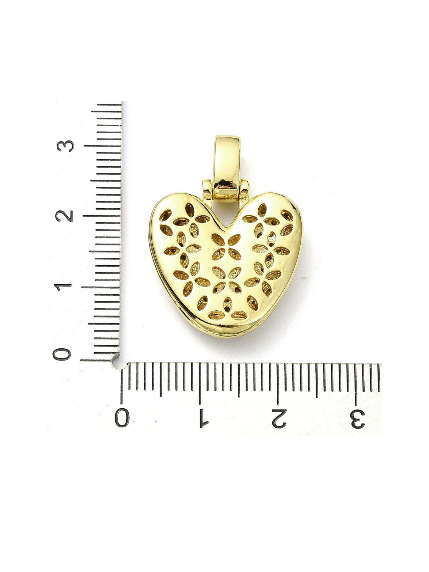 Gold Rhinestone Bubble Letter "V" Charm