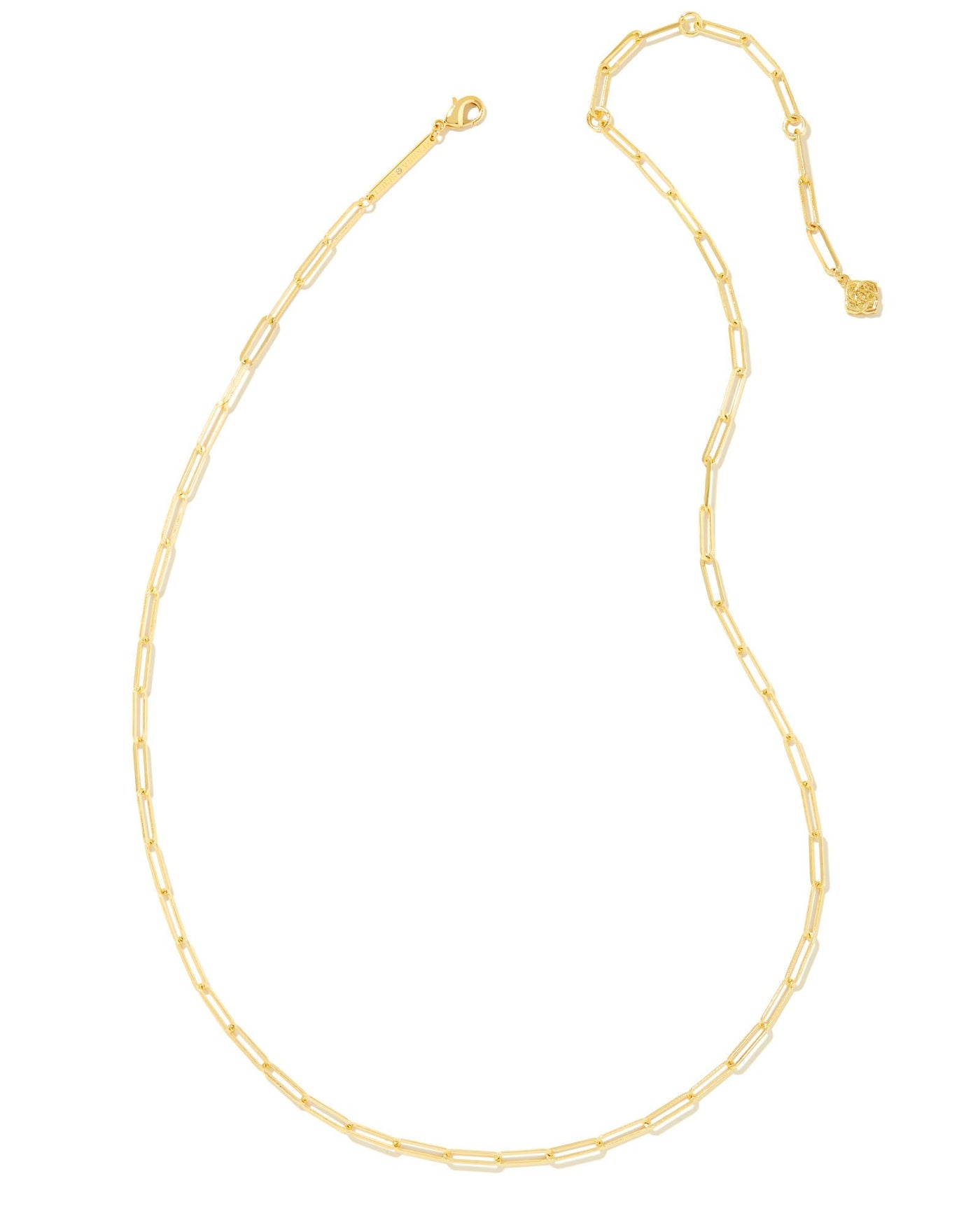 Kendra Scott Gold Courtney Paperclip Necklace on white background.