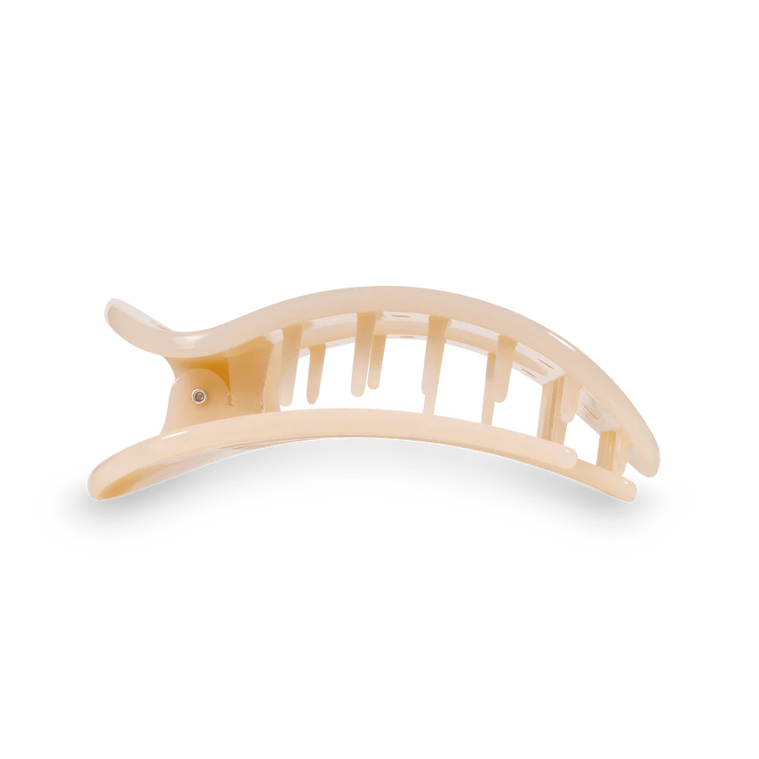 Teleties Flat Round Small Hair Clip - Almond Beige